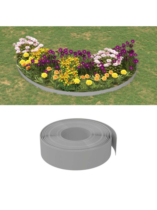 Travní lemy 2 ks šedé 10 m 15 cm polyethylen