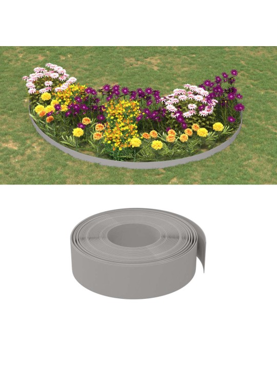 Travní lemy 4 ks šedé 10 m 15 cm polyethylen