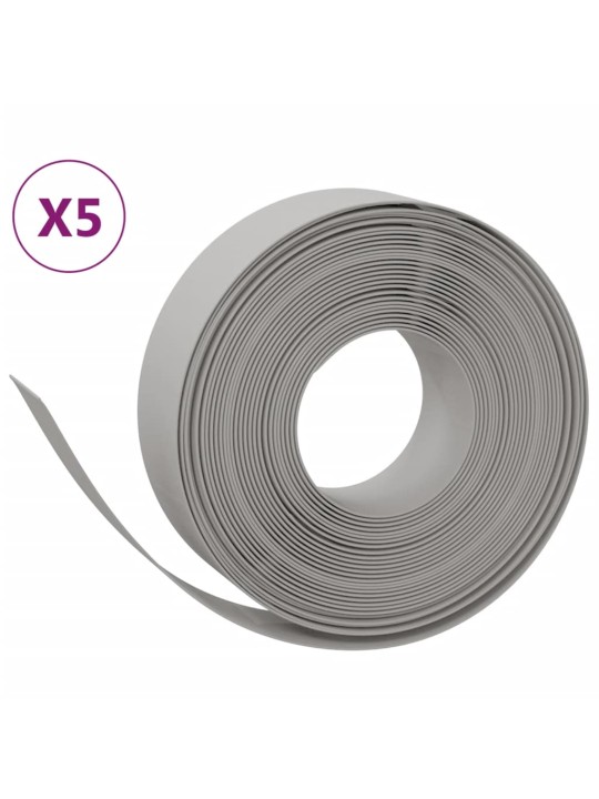 Travní lemy 5 ks šedé 10 m 15 cm polyethylen