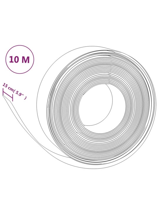 Travní lemy 5 ks šedé 10 m 15 cm polyethylen