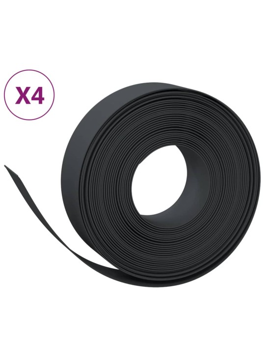Travní lemy 4 ks černé 10 m 15 cm polyethylen