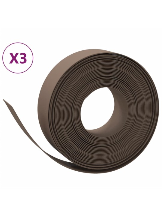 Travní lemy 3 ks hnědé 10 m 15 cm polyethylen