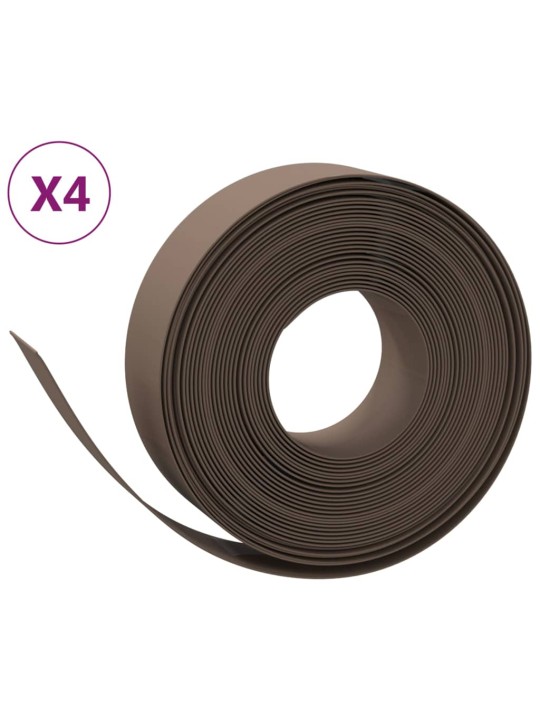 Travní lemy 4 ks hnědé 10 m 15 cm polyethylen