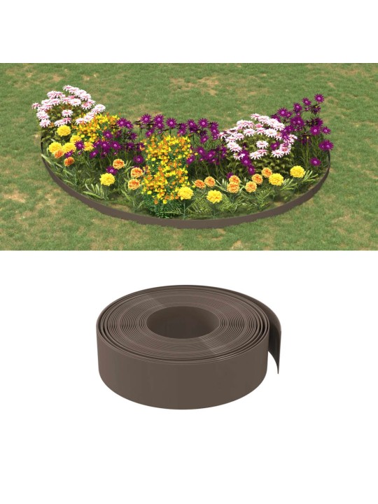 Travní lemy 4 ks hnědé 10 m 15 cm polyethylen