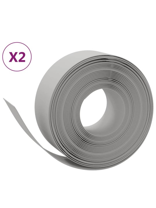 Travní lemy 2 ks šedé 10 m 20 cm polyethylen