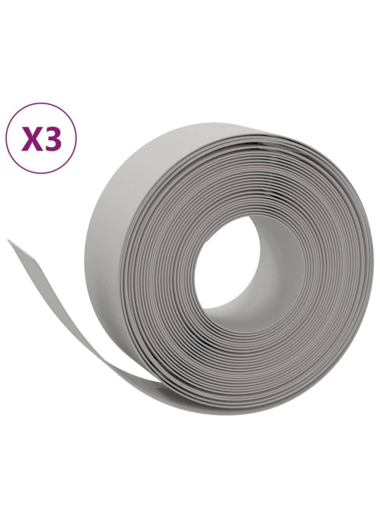 Travní lemy 3 ks šedé 10 m 20 cm polyethylen