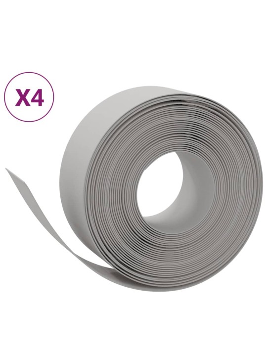 Travní lemy 4 ks šedé 10 m 20 cm polyethylen