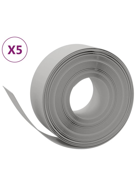 Travní lemy 5 ks šedé 10 m 20 cm polyethylen