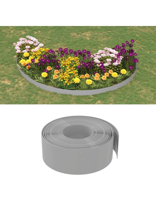 Travní lemy 5 ks šedé 10 m 20 cm polyethylen
