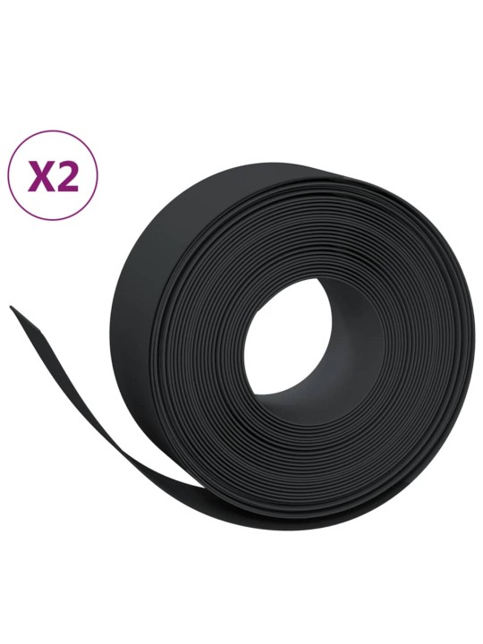 Travní lemy 2 ks černé 10 m 20 cm polyethylen