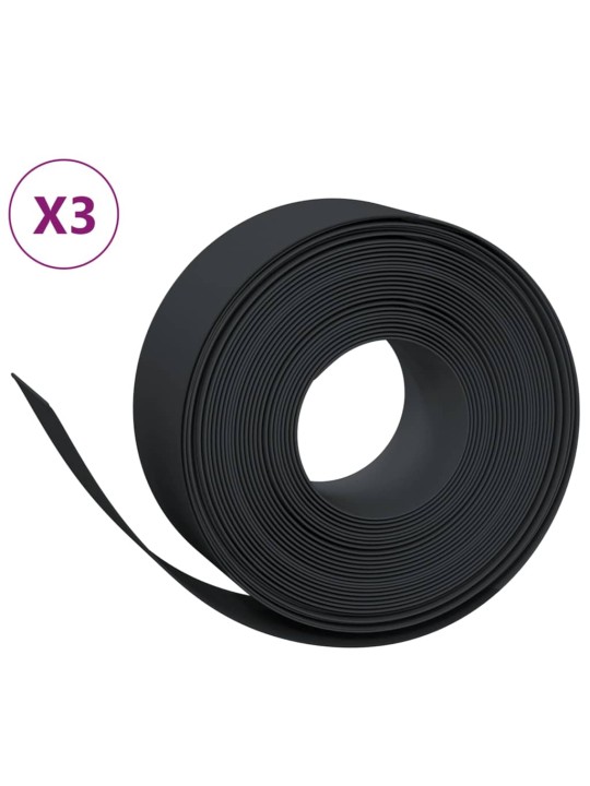 Travní lemy 3 ks černé 10 m 20 cm polyethylen
