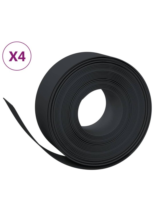 Travní lemy 4 ks černé 10 m 20 cm polyethylen