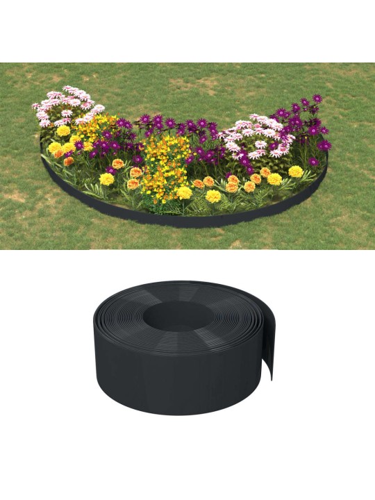 Travní lemy 4 ks černé 10 m 20 cm polyethylen