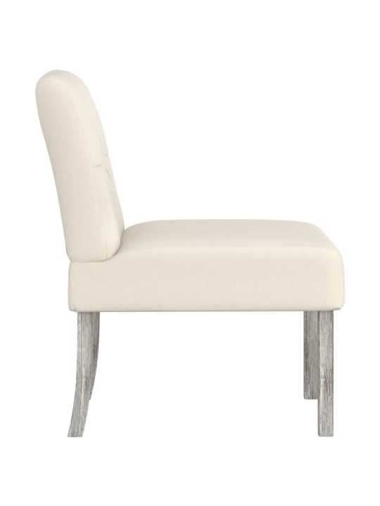 Nízké křeslo bez područek len design s knoflíky