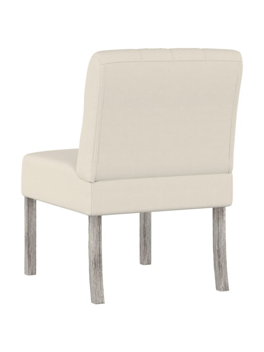 Nízké křeslo bez područek len design s knoflíky