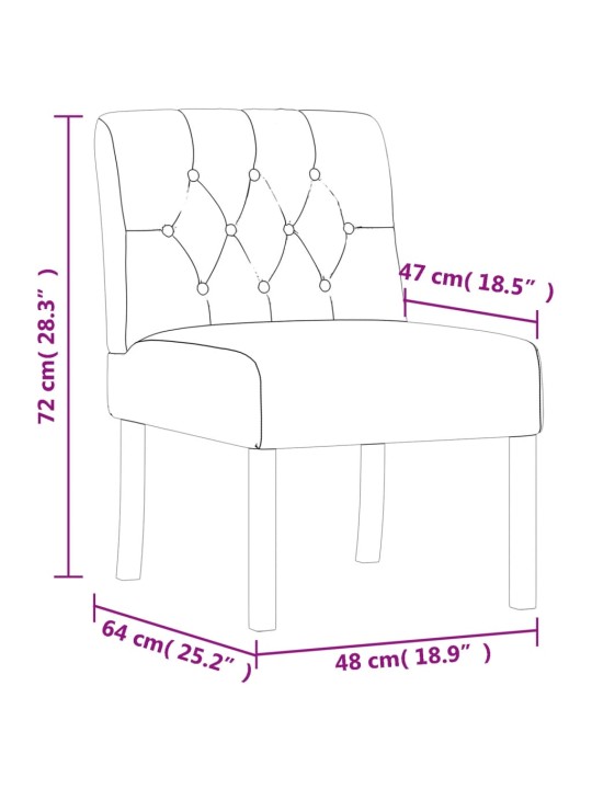 Nízké křeslo bez područek len design s knoflíky