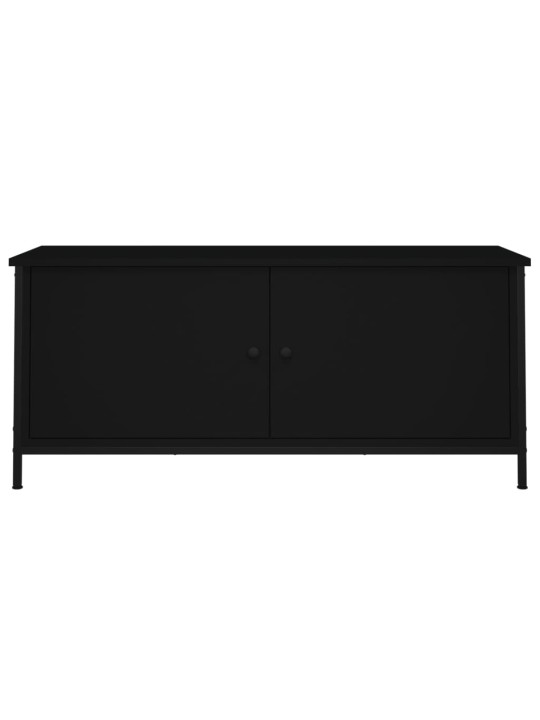 TV skříňka s dvířky černá 102 x 35 x 45 cm kompozitní dřevo