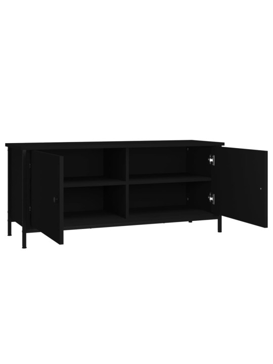 TV skříňka s dvířky černá 102 x 35 x 45 cm kompozitní dřevo
