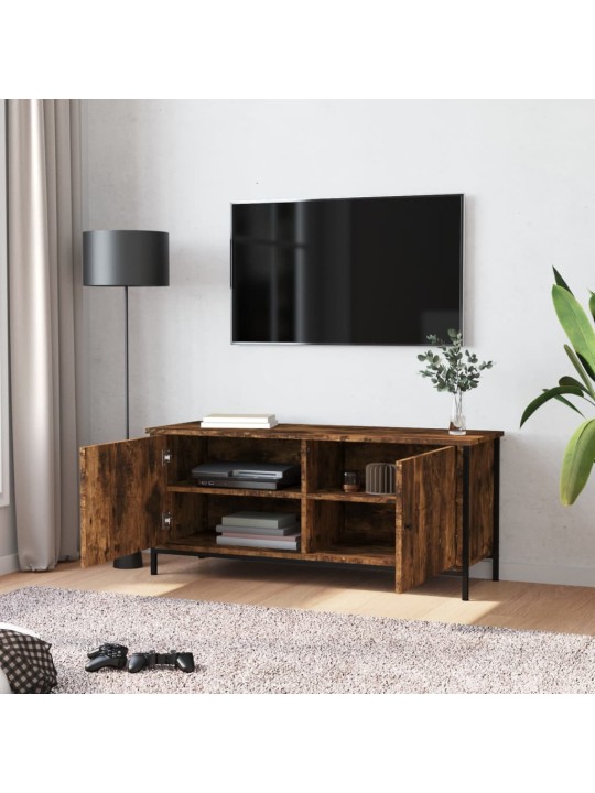 TV skříňka s dvířky kouřový dub 102x35x45 cm kompozitní dřevo