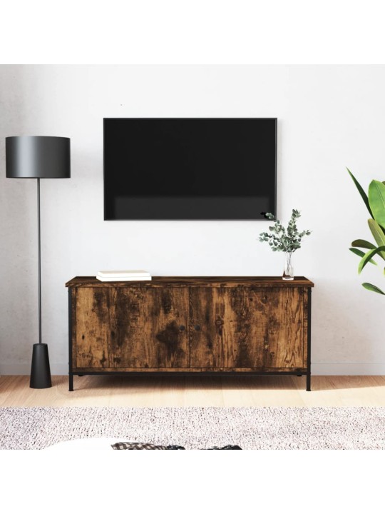 TV skříňka s dvířky kouřový dub 102x35x45 cm kompozitní dřevo