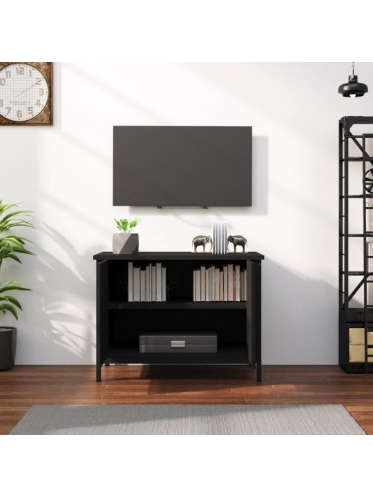 TV skříňka s dvířky černá 60 x 35 x 45 cm kompozitní dřevo