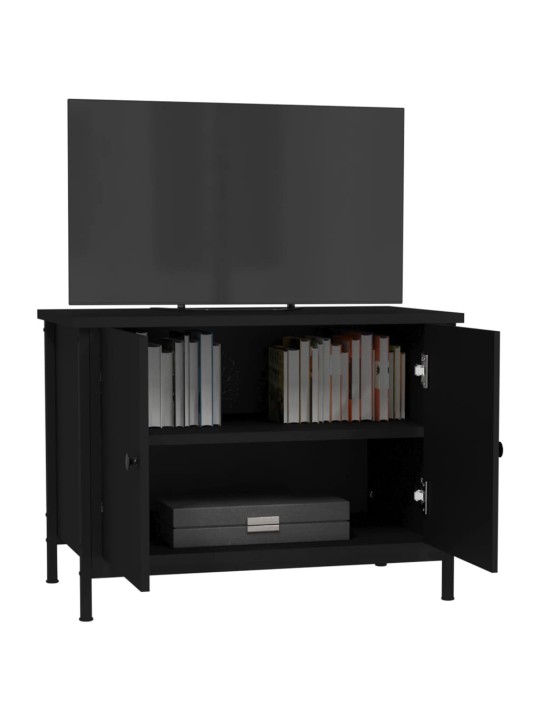 TV skříňka s dvířky černá 60 x 35 x 45 cm kompozitní dřevo