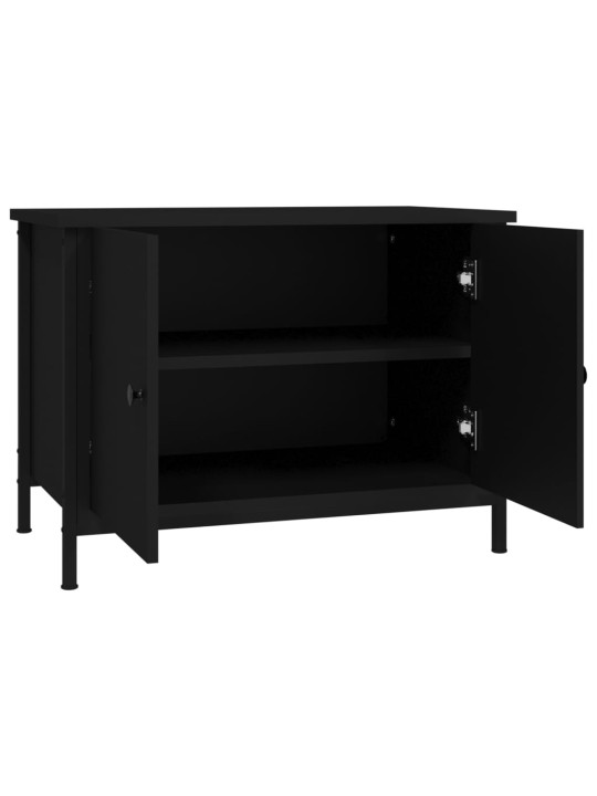 TV skříňka s dvířky černá 60 x 35 x 45 cm kompozitní dřevo