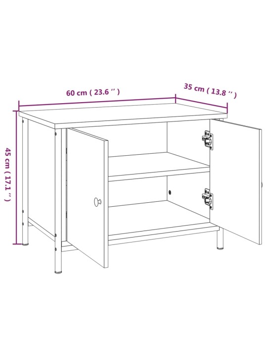 TV skříňka s dvířky černá 60 x 35 x 45 cm kompozitní dřevo