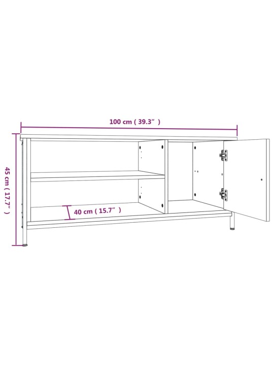 TV skříňka kouřový dub 100 x 40 x 45 cm kompozitní dřevo