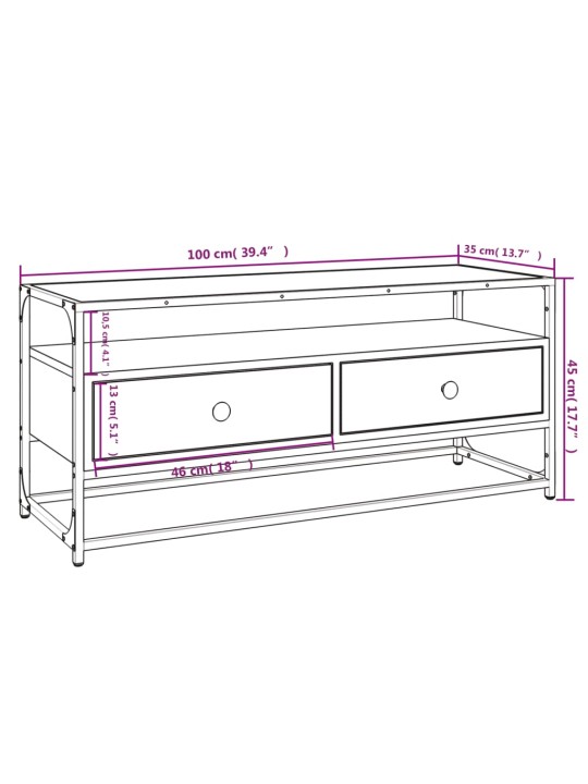 TV skříňka dub sonoma 100 x 35 x 45 cm kompozitní dřevo