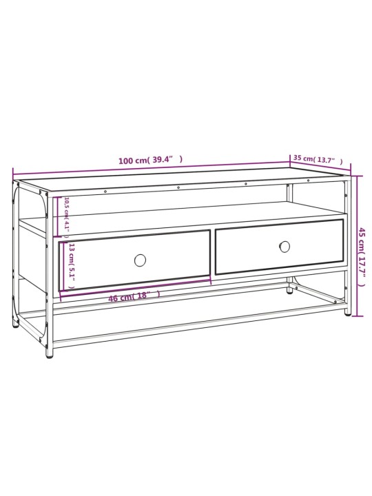 TV skříňka šedá sonoma 100 x 35 x 45 cm kompozitní dřevo