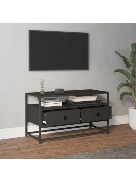 TV skříňka černá 80 x 35 x 45 cm kompozitní dřevo