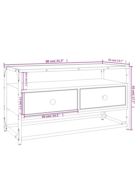 TV skříňka černá 80 x 35 x 45 cm kompozitní dřevo