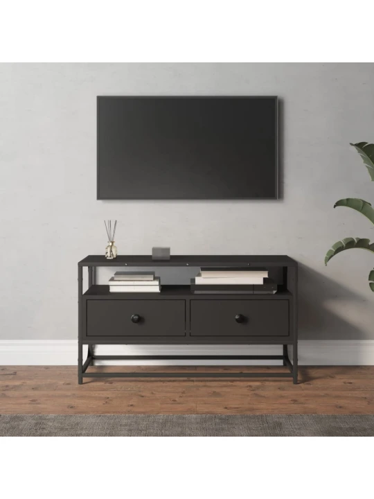 TV skříňka černá 80 x 35 x 45 cm kompozitní dřevo