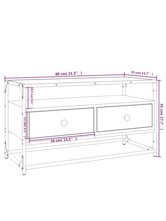 TV skříňka kouřový dub 80 x 35 x 45 cm kompozitní dřevo