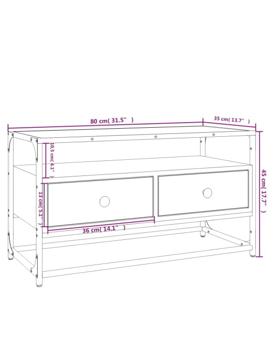 TV skříňka šedá sonoma 80 x 35 x 45 cm kompozitní dřevo