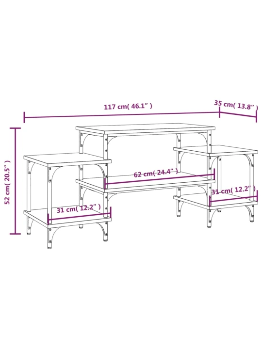 TV skříňka kouřový dub 117 x 35 x 52 cm kompozitní dřevo