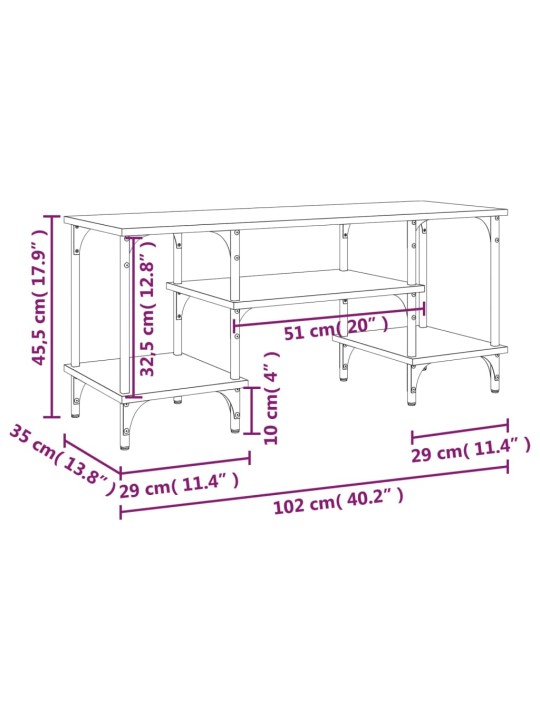 TV skříňka šedá sonoma 102 x 35 x 45,5 cm kompozitní dřevo
