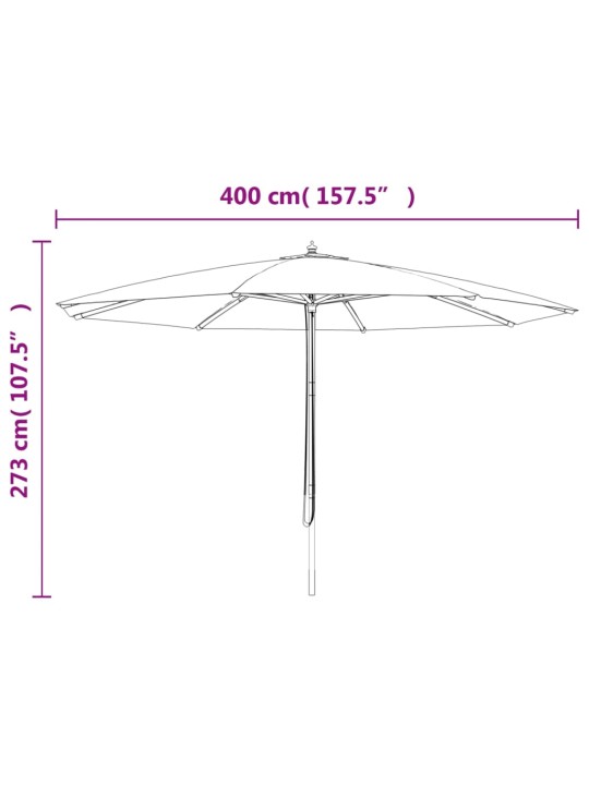 Zahradní slunečník s dřevěnou tyčí antracitový 400 x 273 cm