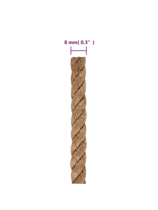 Jutové lano 50 m dlouhé 8 mm silné