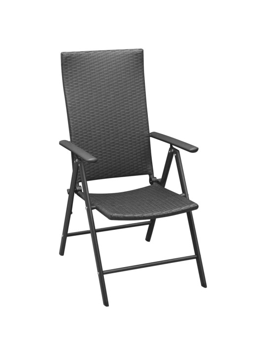7dílný zahradní jídelní set černý polyratan