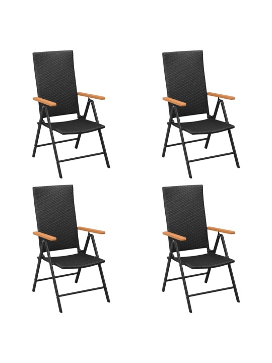 5dílný zahradní jídelní set černý a hnědý polyratan
