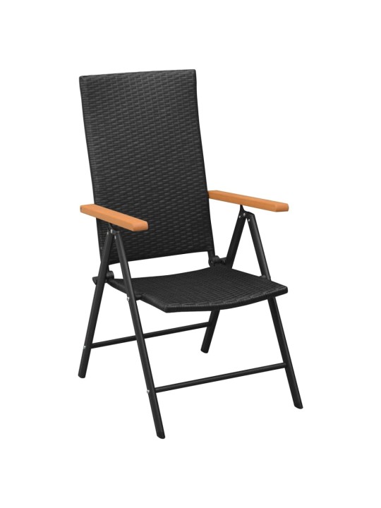 7dílný zahradní jídelní set černý a hnědý polyratan