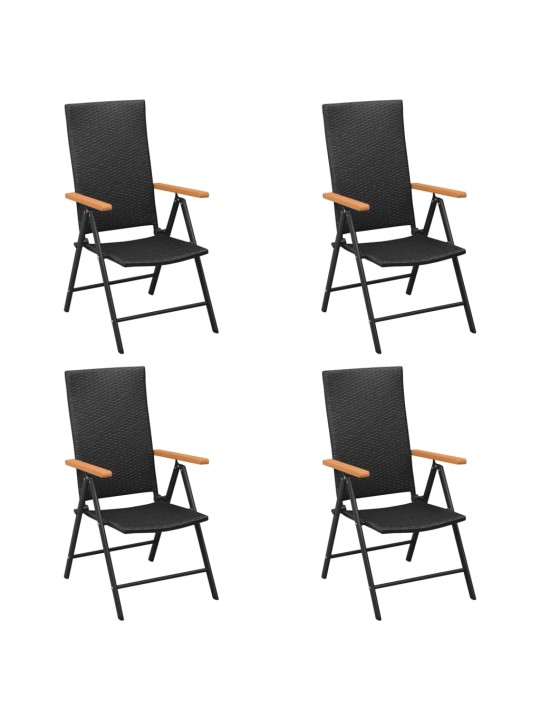 5dílný zahradní jídelní set černý a hnědý polyratan