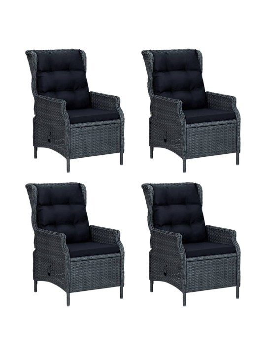 5dílný zahradní jídelní set tmavě šedý polyratan