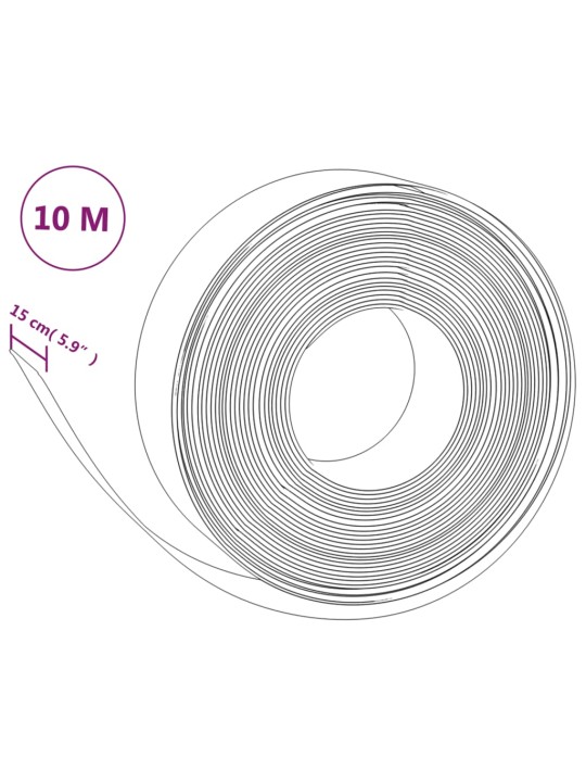 Travní lem šedý 10 m 15 cm polyethylen