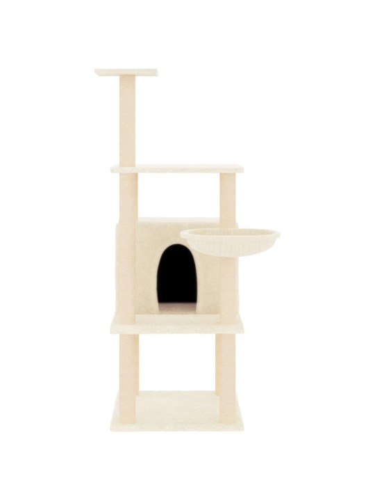 Škrabadlo pro kočky se sisalovými sloupky krémové 132 cm