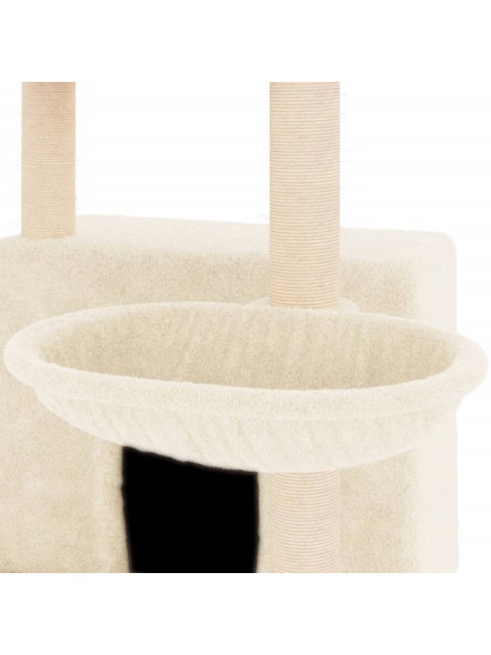 Škrabadlo pro kočky se sisalovými sloupky krémové 132 cm