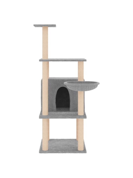Škrabadlo pro kočky se sisalovými sloupky světle šedé 132 cm