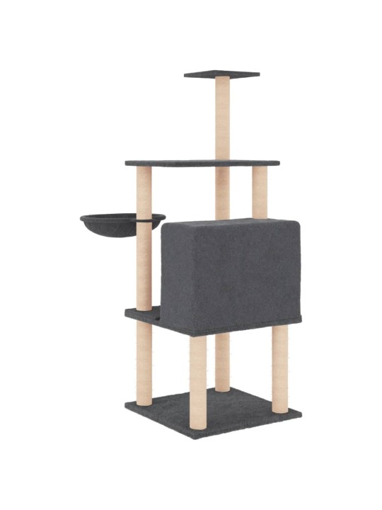 Škrabadlo pro kočky se sisalovými sloupky tmavě šedé 132 cm